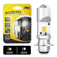 1PCS AUXITO White Motorcycle Amber LED Light Bulb For Motorcycles, AT UTV T19 H