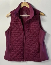 Women’s LL Bean Insulated Quilted Vest Sz Med Zip Pockets Thinsulate