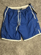 Burnside Swim Shorts Men's Trunk XL Blue Pattern New Y2K