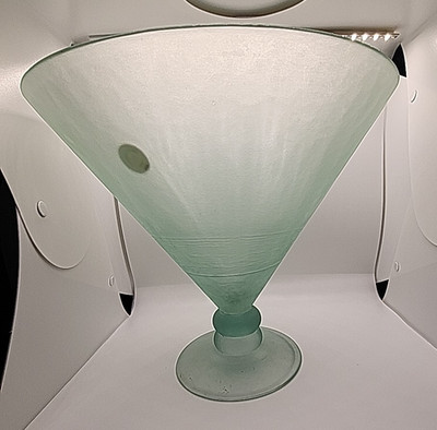 Spanish Eco-Glass LARGE Pedestal Bowl 100% Recycled Made In Spain 25cm x 28cm