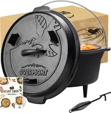 Overmont Casserole Pot with Lid Lifter Camping Cooking BBQ Baking 6QT(Pot+Lid)
