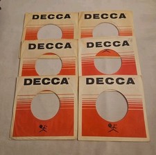 45 RPM 7" RECORD SLEEVES CO. SLEEVE 6 PACK SEE PHOTOS Decca Records SLV325 