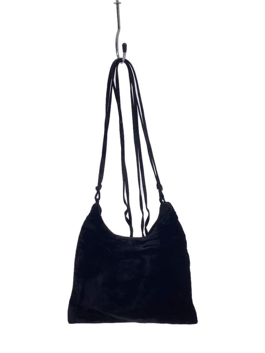 RARE PRADA Velvet Black Shoulder Bag Plain Velvet Shoulder Strap