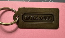 VTG. COACH Gold tone Brass Bag Fob Key Ring Key Chain Hang tag Bag Charm