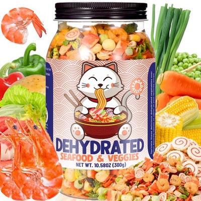 Dehydrated FreezeDried Seafood & Vegetable Mix  100% Natural Ramen Toppings f...