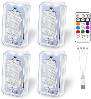 4XHigh Brightness Wireless LED Strobe Light 8 Color Rechargeable Flashing Lights