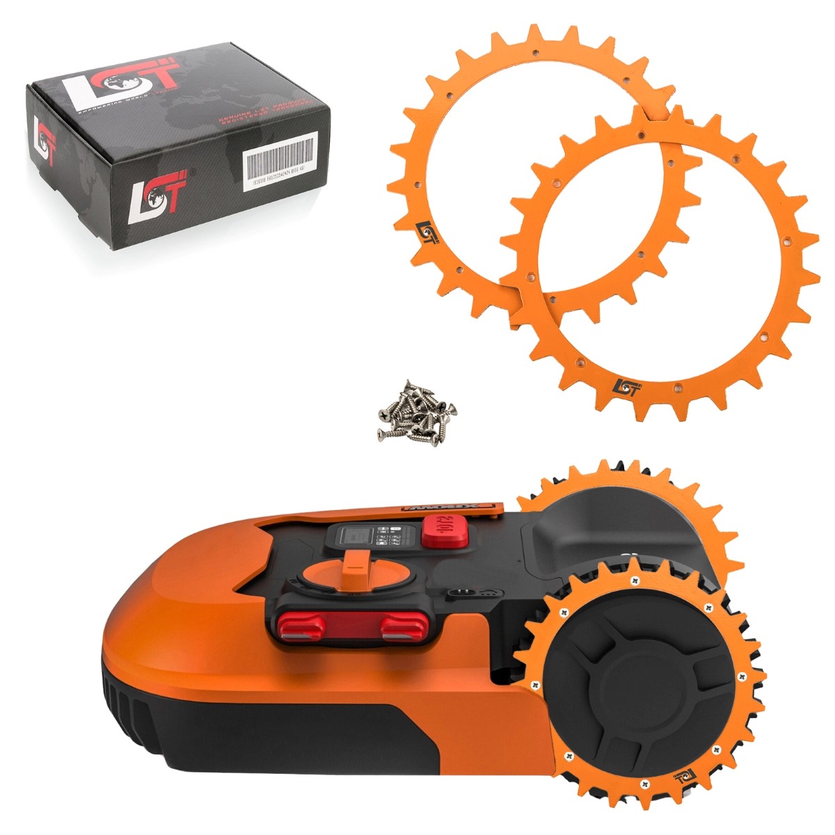 2x Spikes Lawnmower Traction Improvement Orange Ø 180 mm for HUSQVARNA
