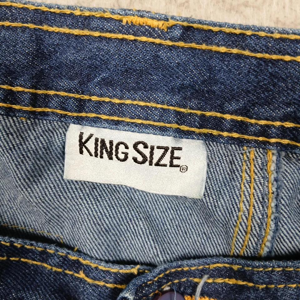 KingSize Jeans Cargo Mens 58x38 Blue Denim Elastic Waist Multi Pocket Big & Tall - Image 4 of 4