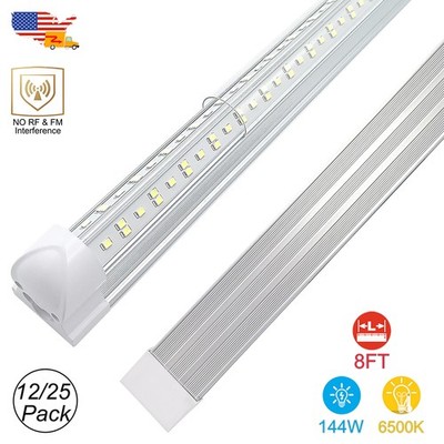 T8 8Ft Led Tube Light Bulbs No RF FM Interference 8 Foot Led Shop Lights Fixture