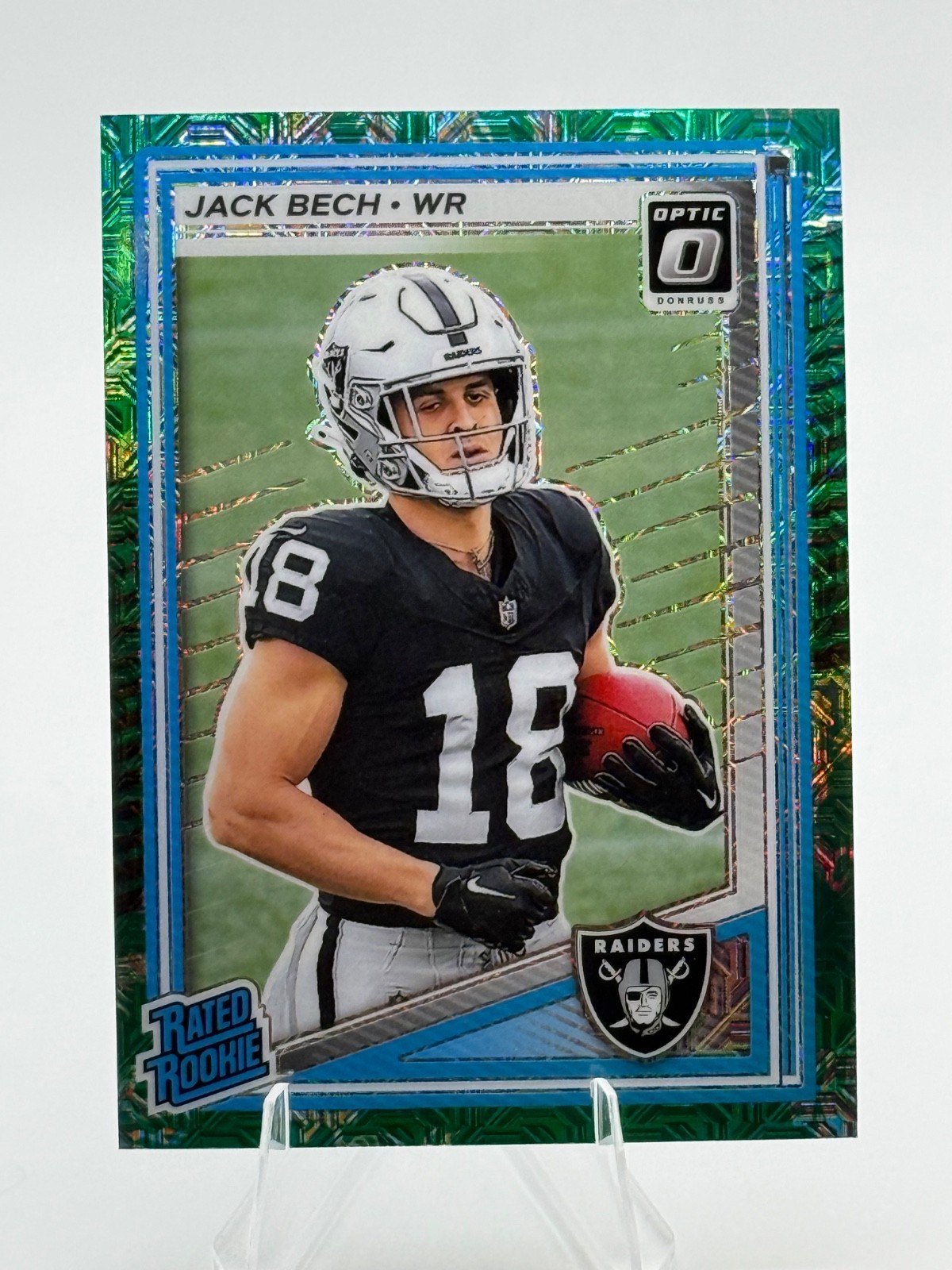 2025 Panini Donruss Optic Rated Rookie Jack Bech #211 Dragon /24 Raiders 🔥🐉