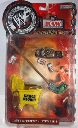 WWF Raw Unchained Fury Grapple Gear Lance Storm's Survival Kit Jakks (MOC)