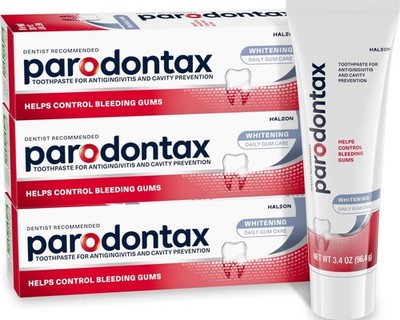 Parodontax Teeth Whitening Toothpaste to Help Bleeding Gums 3.4 Oz x 3
