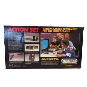 Nintendo NES Action Set Console Complete In Box 1985 Grey Tested