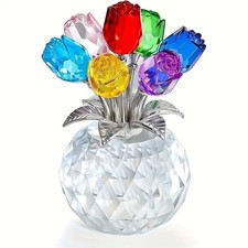 Colourful Rose Bouquet - For Anniversary, Mother's Day, Valentine's Day Crystal