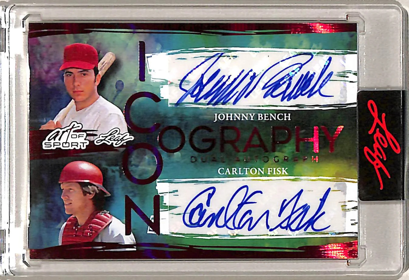 2026 Leaf Art of Sport Iconography Bench Fisk #I-10 Dual Autograph