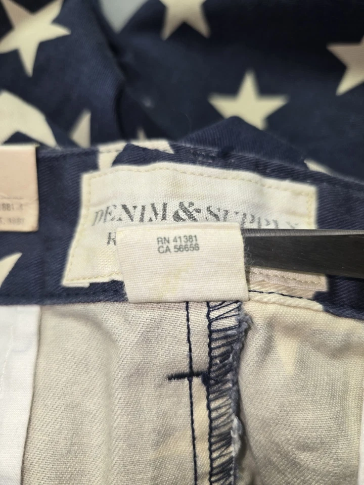 Shorts jeans e suprimentos Ralph Lauren masculino tamanho 29 estrelas chino 4 de julho EUA - Imagem 4 de 4