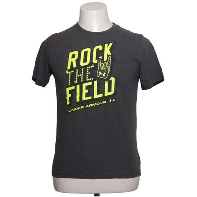 Under Armour, T-shirt, Größe: M, model: rock the field, Grau/Gelb #jG1
