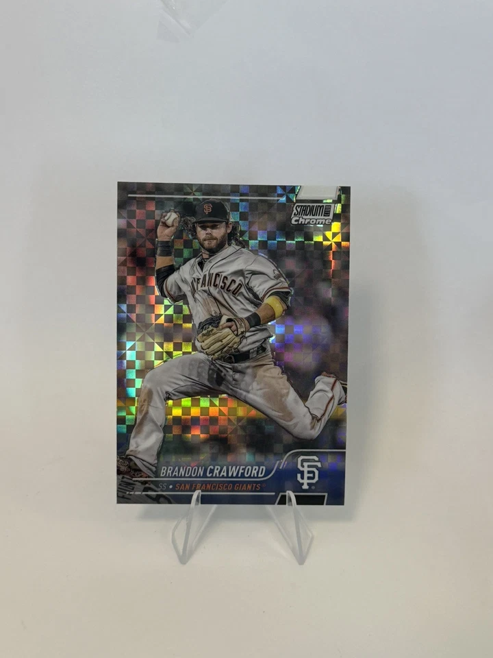 Brandon Crawford—2022 TOPPS STADIUM CLUB CHROME #102 Giants XFractor Refractor - Image 2 of 3