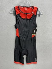 NWT 2XU Tri Suit Black Red Mens Small Performance Triathlon Skinsuit Racesuit