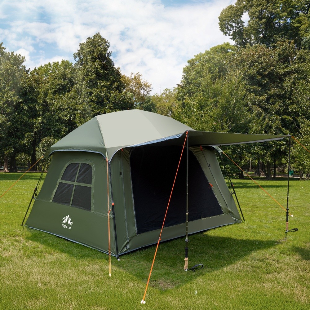 Person Pop Up Instant Cabin Tent with Vestibule Rainfly Family