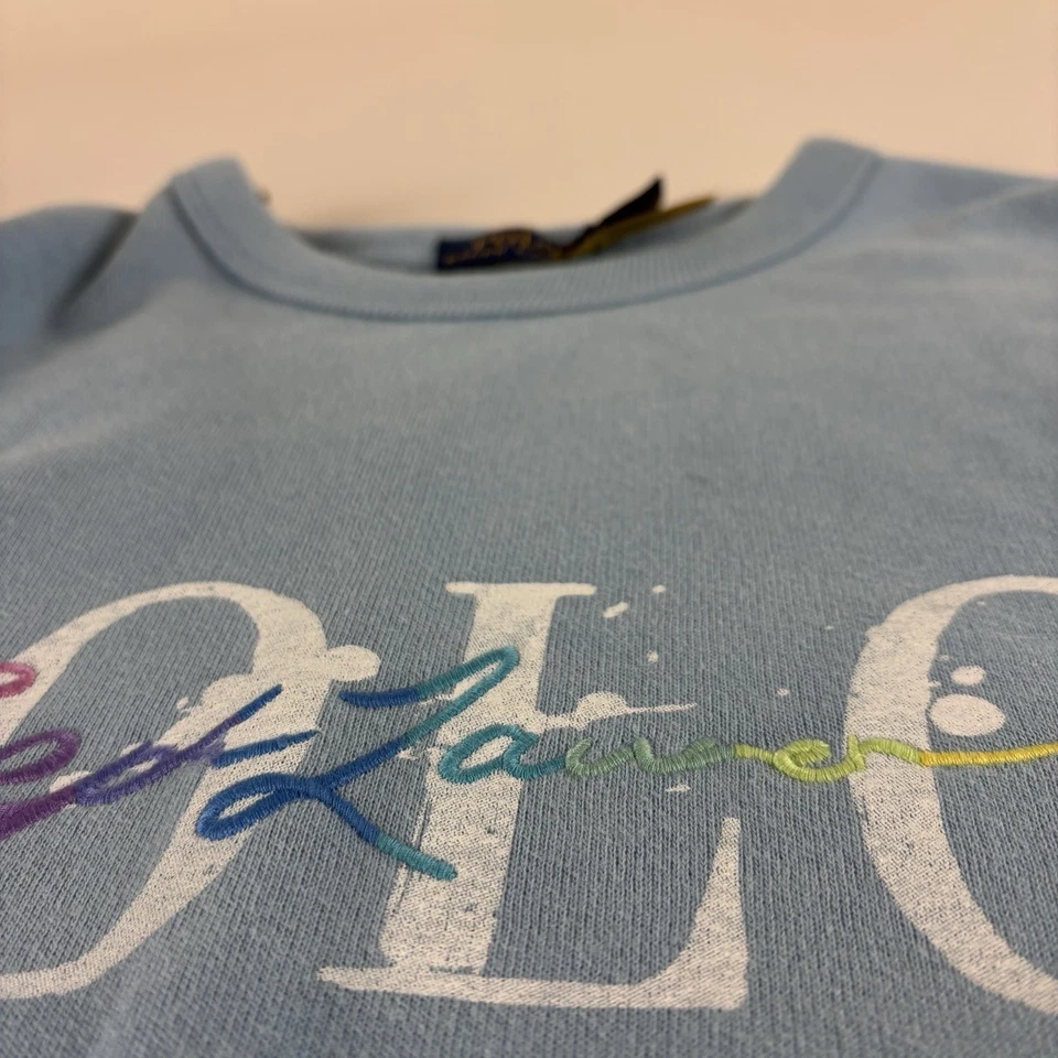 Polo Ralph Lauren Sudadera Juvenil Grande Azul Logo Pullover Mujer’s Pequeña Cuadrada Foto 3 de 4