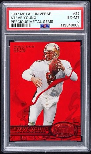 1997 Metal Universe Precious Metal Gems PMG Red #27 Steve Young HOF /150 PSA 6