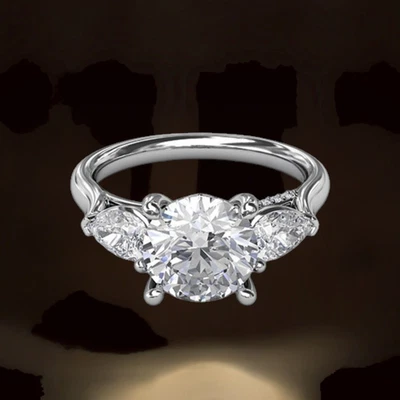 3.60 CT Round Cut 18K White Gold IGI Certified Lab Grown Diamond Engagement Ring - Image 1 of 4