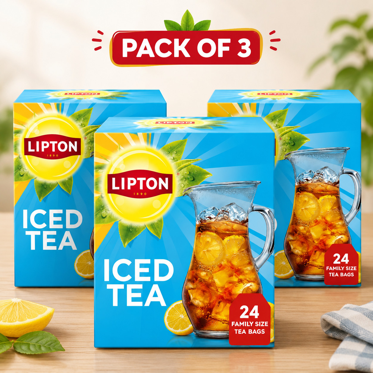 Bags Family Size 72 Ct Iced Tea Pack Of 3