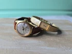 Vintage Womens Gold Seiko & Mens Leather Timex Watches