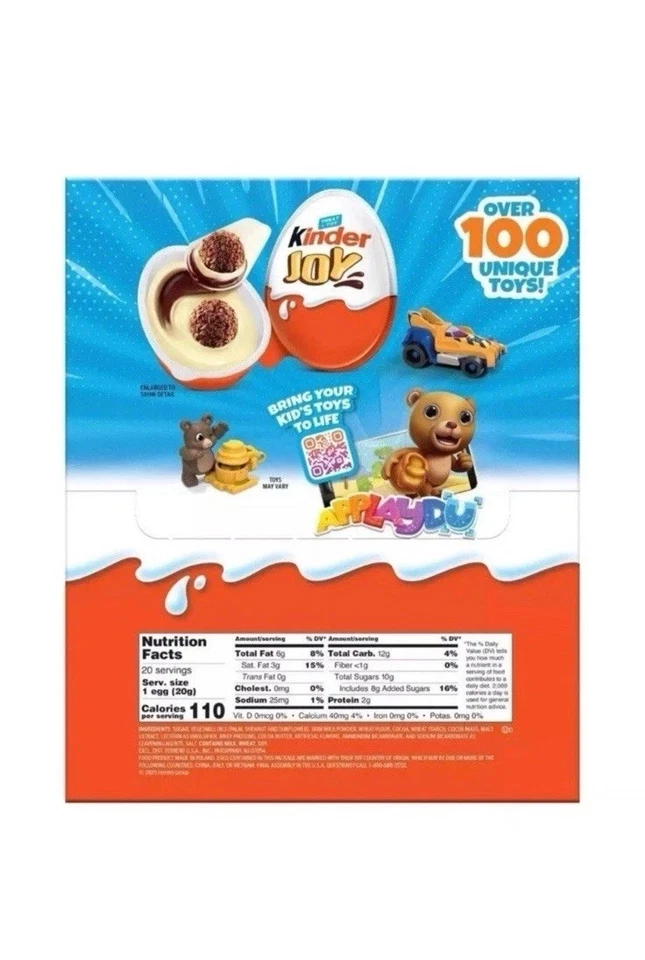 Huevos sorpresa de chocolate blanco Kinder Joy Everyday 0,7 oz (paquete de 20) Foto 2 de 3