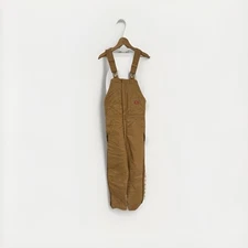 Dickies Dungarees Mens 34x30 Brown Bib Overalls Work Wear Lined Carpenter BH