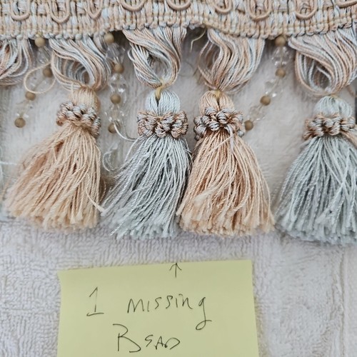 CROSCILL HOME Gold Tassel Fringe Trim Cream Blue Hand Towel Algodon 100% Cotton - 第 17/18 張圖片