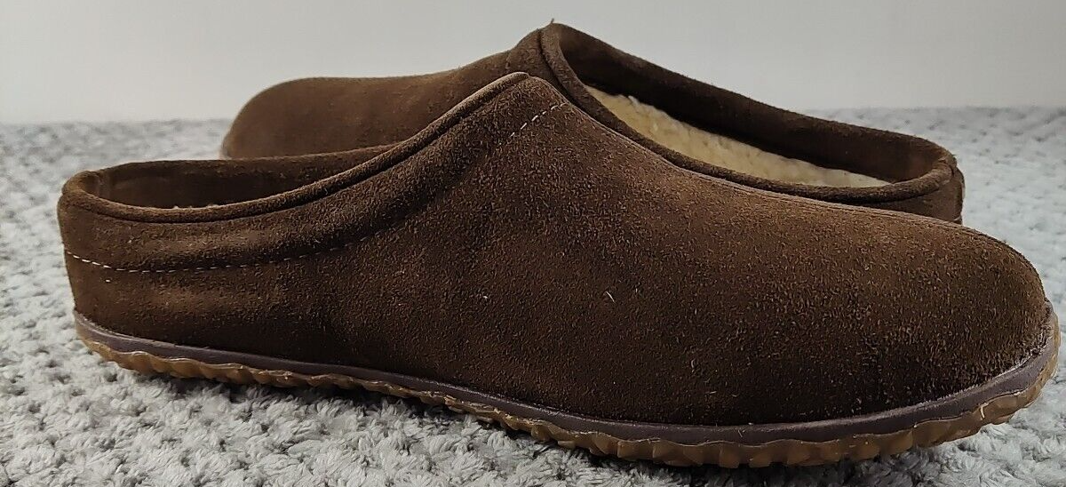 SAOLA Minnetonka Mocassino Uomo Taylor Slide Pantofole Cioccolato Taglia 10M Suola Rigida