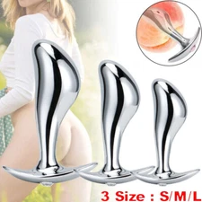 For Men Women Metal Steel G-spot Anal Butt Plug Prostate Massager Probe Sex Toys