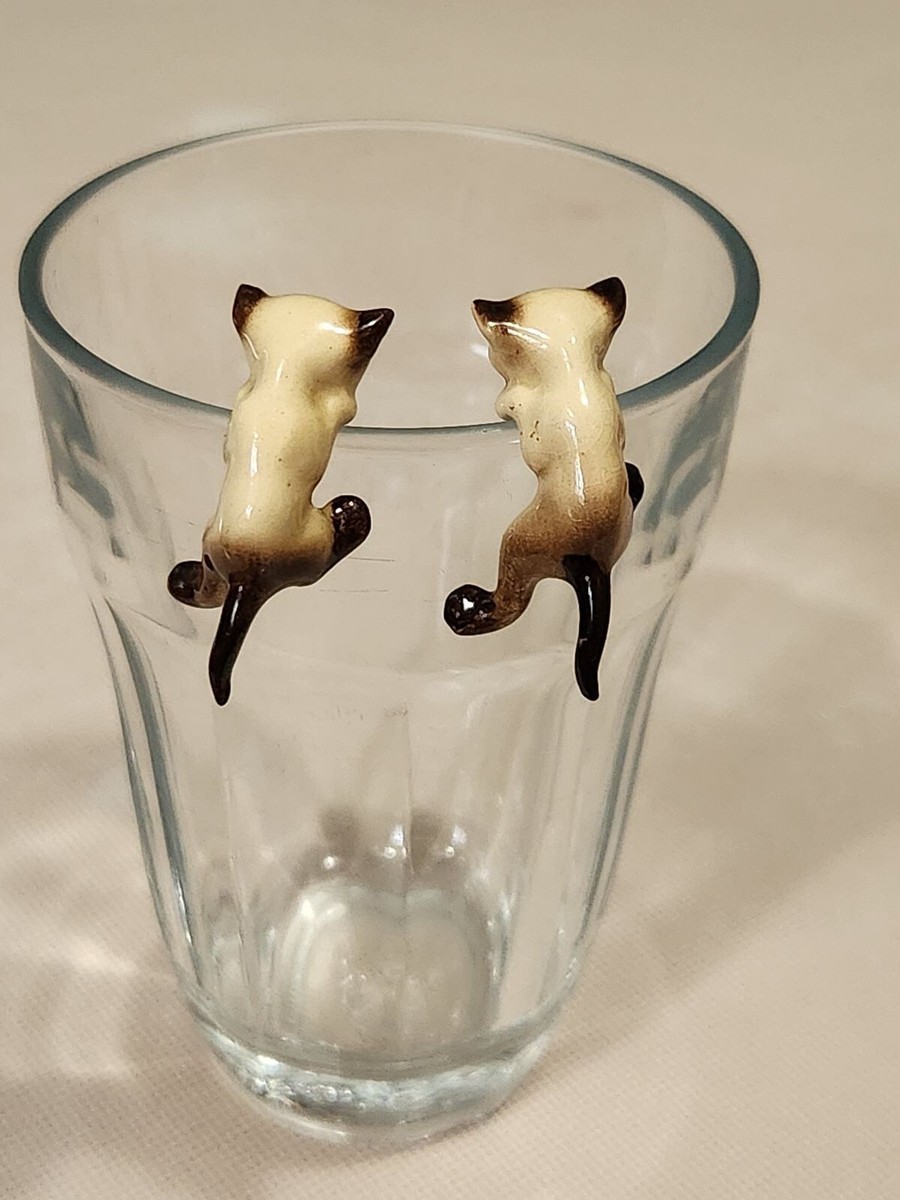 HR Hagen Renaker Miniature Climbing Siamese Kitten Cat Figurine x2