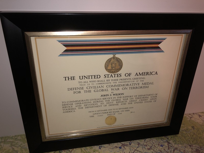 DEFENSE COMMEMORATIVE MEDAL FOR THE GLOBAL WAR ON TERRORISM CERTIFICATE ~ Type-1