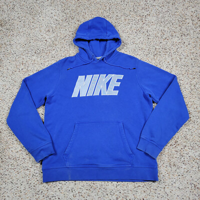 Nike Hoodie Womens Large Blue Sweatshirt Sweater Spell Out - Main Image