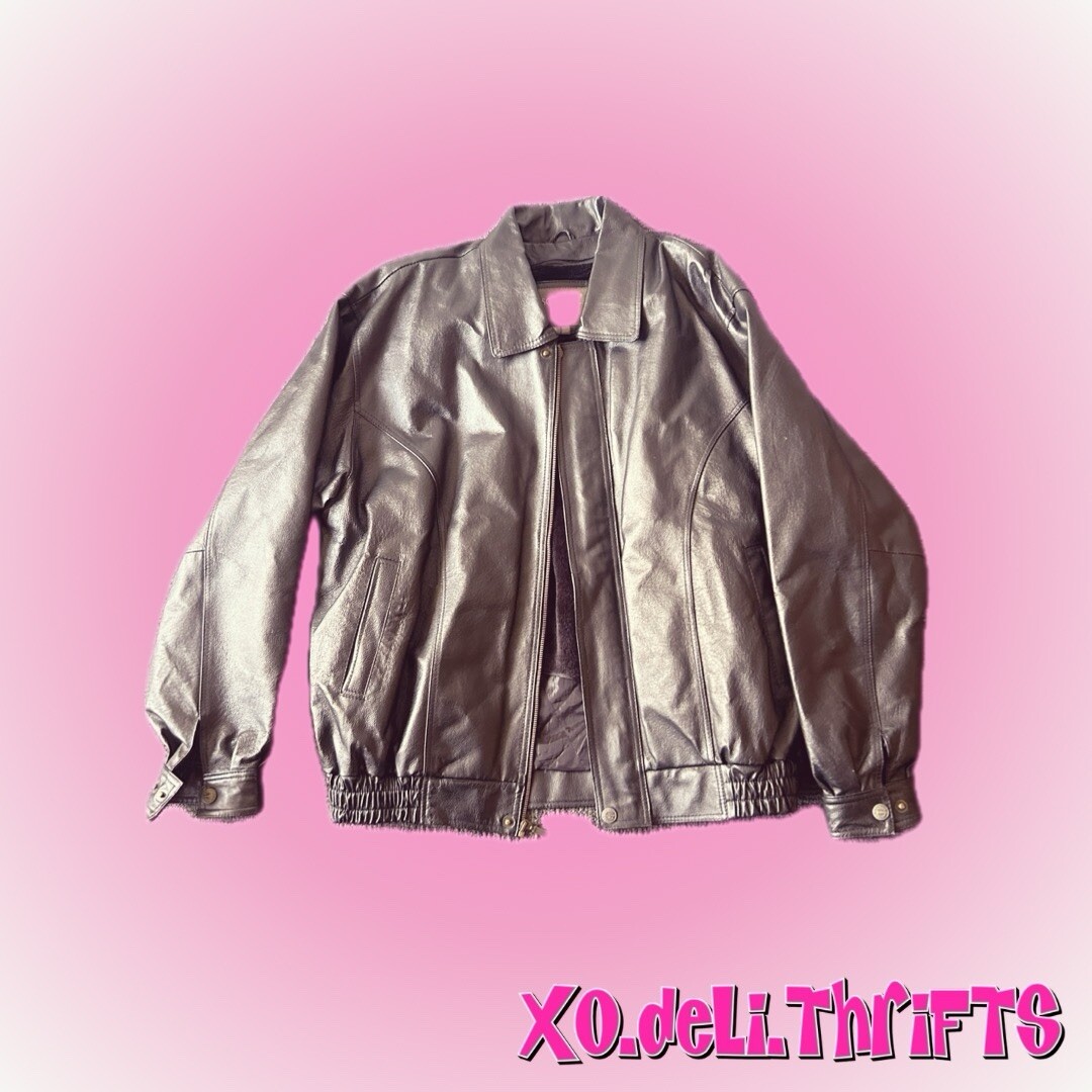 💕Oscar Piel USA Black Leather Jacket💕