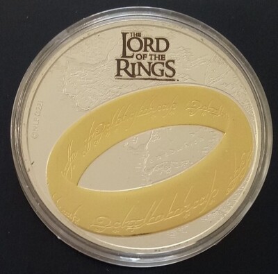 LORD OF THE RINGS Commemorative Coin 2022 THE ONE RING Partial Gold + Polished Plate 