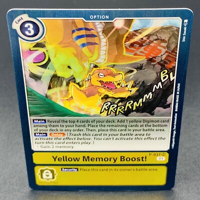Bandai Digimon Card Game Yellow Memory Boost! Promo P-037 SR Super Rare