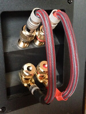 Pair Mogami Audiophile Bi Wire Speaker Jumper Cable Spade to Banana