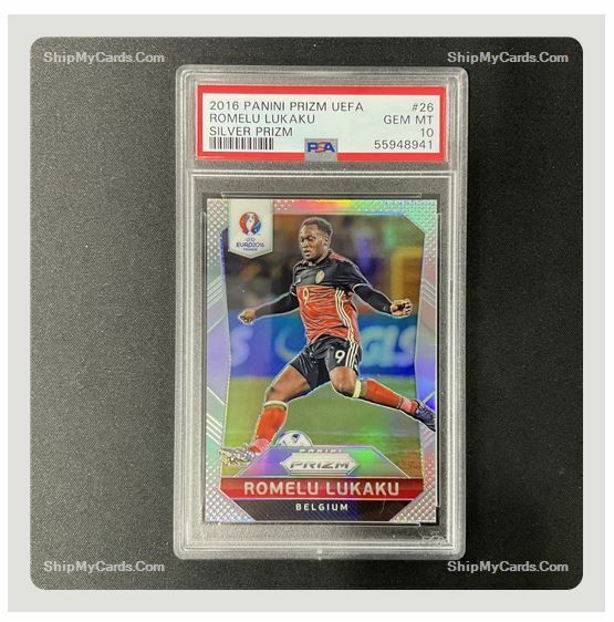 2016 Panini Prizm UEFA Soccer Romelu Lukaku #26 GEM MINT PSA 10