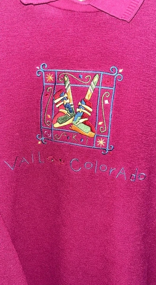 Сумасшедшая рубашка Vail Colorado свитер пуловер цвет бордовый XL б/у - Изображение 3 из 4