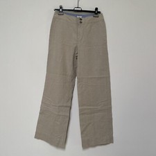Liz Claiborne Vintage Wide Leg Linen Blend Pants 8P Natural