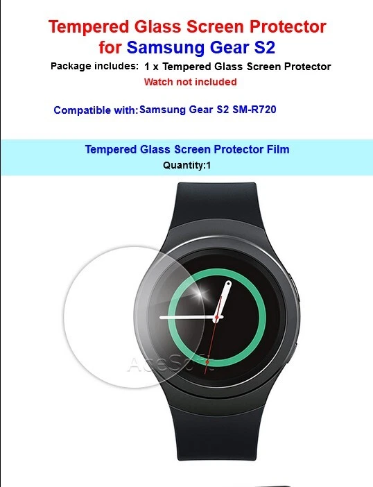 Высокочувствительное прозрачное закаленное стекло протектор экрана f Samsung Gear S2 SM-R720 - Изображение 2 из 4