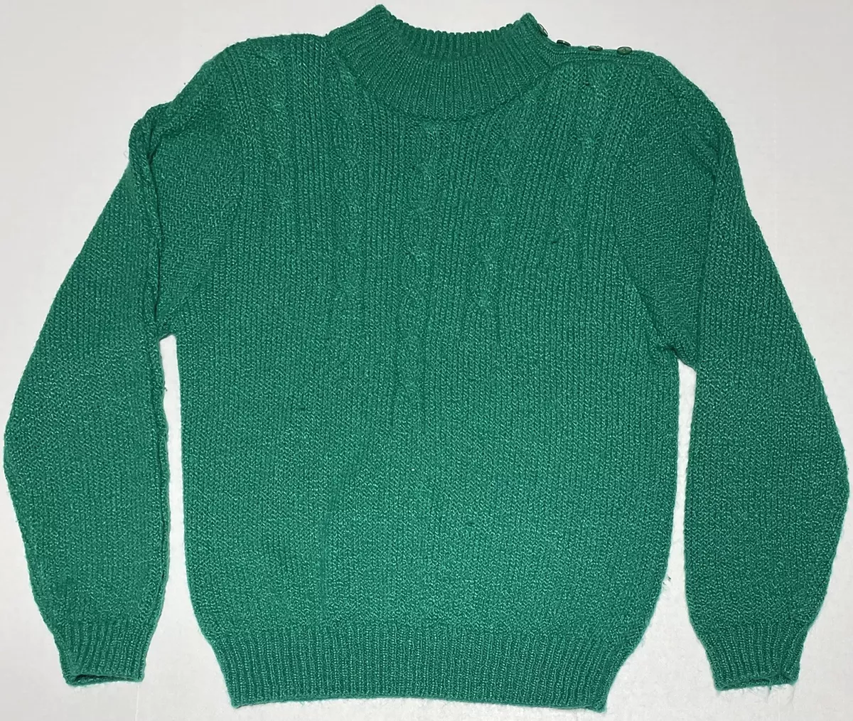 Vintage Partners by Mervyns Green Padded Shoulder Sweater sz L
