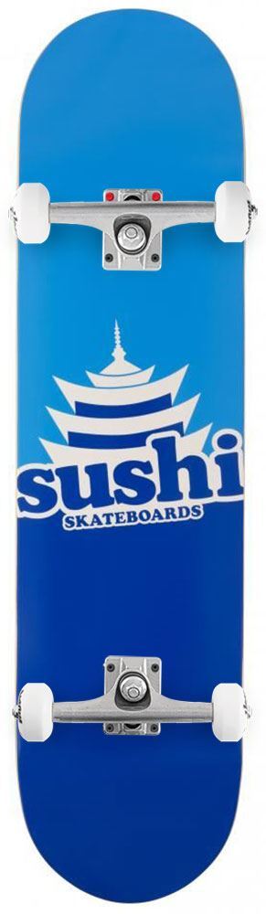 Sushi Pagoda Logo Blue Custom Complete Skateboard - 8.0""