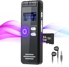 3072Kpbs Dictaphone Voice Recorder, 4800Hrs Tape Voice Activated Recording