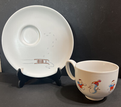 Alessi x Miriam Mirri  Niki Sulla Neve  Winter Kid & Snowman Cup & Saucer Italy