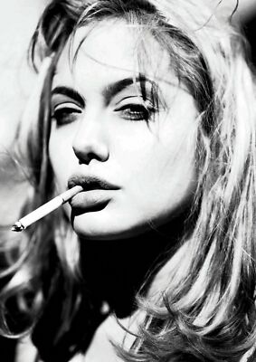ANGELINA JOLIE SMOKING Wall Print Poster 20x30